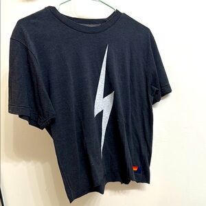 Aviator Nation Black and White Lightning Bolt Tee
